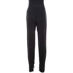 Escada Black Wool Welt Pocket Detail Tailored High Waist Trousers M