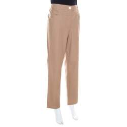 Pre Owned Escada Caramel Brown Stretch Denim Teresa Straight Leg Jeans XXL