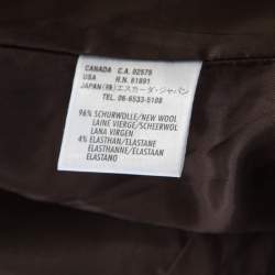 Escada Dark Brown Stretch Wool Raglan Sleeve Paneled Blazer XL