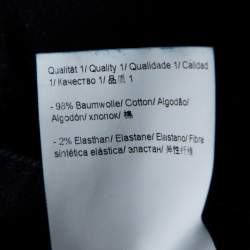 Pre Owned Escada Navy Blue Glitter Denim Straight Leg Jeans S