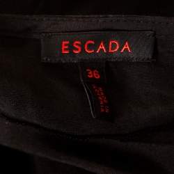 Escada Black Linen Silk Button Front Maxi Skirt M