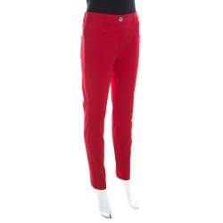 Escada Garnet Red Stretch Denim Teresa Straight Leg Jeans M