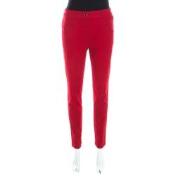 Escada Garnet Red Stretch Denim Teresa Straight Leg Jeans M