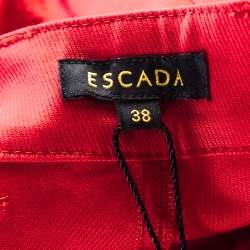 Escada Garnet Red Stretch Denim Teresa Straight Leg Jeans M