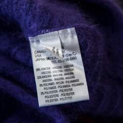 Escada Purple Angora Blend Button Front Fuzzy Bolero L