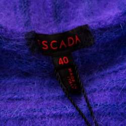 Escada Purple Angora Blend Button Front Fuzzy Bolero L