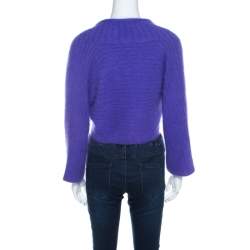 Escada Purple Angora Blend Button Front Fuzzy Bolero L