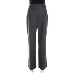 Escada Grey Wool Straight Fit Tailored Hose Trousers L
