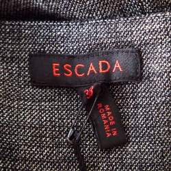 Escada Grey Wool Straight Fit Tailored Hose Trousers L