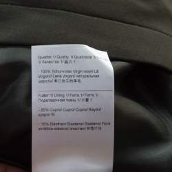 Pre Owned Escada Olive Green Wool Rami Pencil Skirt L