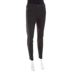 Escada Forest Green Stretch Denim Teresa Straight Leg Jeans M