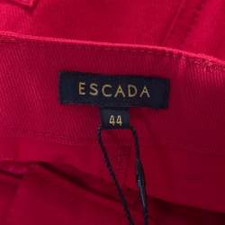 Pre Owned Escada Garnet Red Stretch Denim Teresa Straight Leg Jeans XL