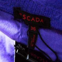 Pre Owned Escada Purple Angora Rib Knit Silk Lined Fuzzy Tank Top M