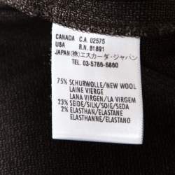 Escada Brown Wool and Silk Jacquard High Waist Wide Leg Trousers M