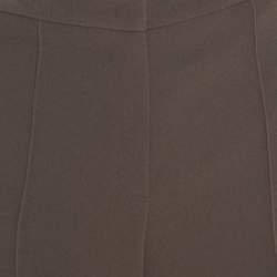 Escada Tobacco Brown Crepe High Waist Tamlyn Trousers M