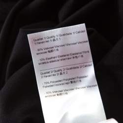 Pre Owned Escada Black Lace Overlay Jersey Crystal Embellished Scoop Neck Erbrou Top XL