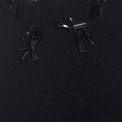 Pre Owned Escada Black Lace Overlay Jersey Crystal Embellished Scoop Neck Erbrou Top XL