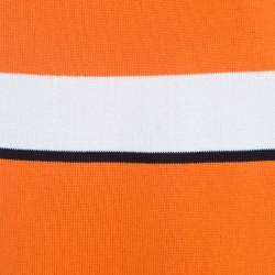 Pre Owned Escada Orange Striped Rib Knit Sleeveless Top XL