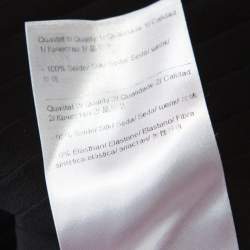 Pre Owned Escada Black Pintucked Pleat Silk Crystal Embellished Long Sleeve Blouse M