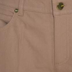 Pre Owned Escada Caramel Brown Stretch Denim High Rise Straight Leg Tessa Trousers M