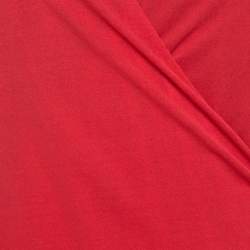 Escada Red Knit Ruched Crossover Front Long Sleeve Top L