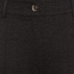 Pre Owned Escada Charcoal Grey Marled Knit Bootcut Thesi Trousers M