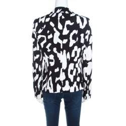 Escada Monochrome Abstract Printed Cotton Bariska Blazer M