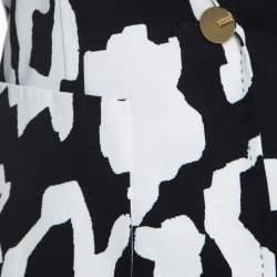 Escada Monochrome Abstract Printed Cotton Bariska Blazer M