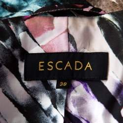 Pre Owned Escada Abstract Fantasy Printed Cotton Jacquard Burka Blazer M