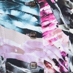 Pre Owned Escada Abstract Fantasy Printed Cotton Jacquard Burka Blazer M