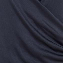 Escada Grey Silk Knit Ruched Crossover Front Long Sleeve Top M