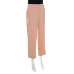 Escada Desert Rose Pink Crepe Tailored Torill Straight Trousers M
