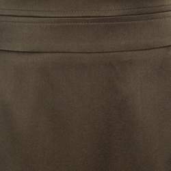 Pre Owned Escada Olive Green Silk Blend Pencil Skirt M