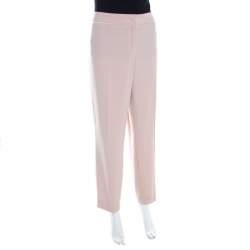 Pre Owned Escada Blush Pink Crepe Tapered Tressas Trousers XXL