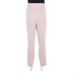 Pre Owned Escada Blush Pink Crepe Tapered Tressas Trousers XXL