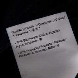 Pre Owned Escada Indigo Lurex Insert Denim Contrast Piping Detail Straight Leg Jeans M