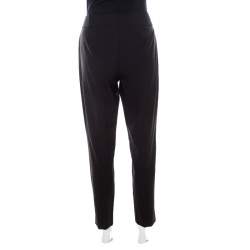 Pre Owned Escada Black Stretch Wool Blend High Waist Tina Trousers M