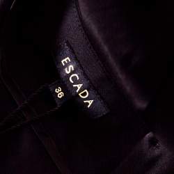 Pre Owned Escada Black Stretch Wool Blend High Waist Tina Trousers M