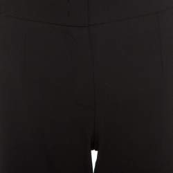 Pre Owned Escada Black Stretch Wool Blend High Waist Tina Trousers M