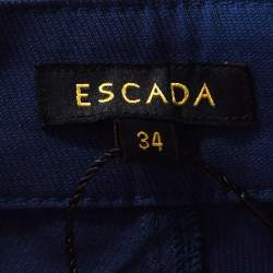 Pre Owned Escada Saphire Blue Stretch Denim Teresa Straight Leg Jeans S