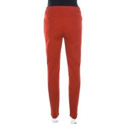 Pre Owned Escada Garnet Red Stretch Denim Teresa Straight Leg Jeans S