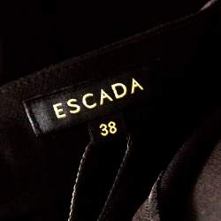 Escada Black Wool Crepe High Waist Tovah Trousers M