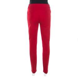 Pre Owned Escada Garnet Red Stretch Denim Teresa Straight Leg Jeans M