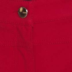 Pre Owned Escada Garnet Red Stretch Denim Teresa Straight Leg Jeans M