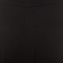Escada Black Wool Crepe High Waist Tovah Trousers M