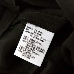 Pre Owned Escada Military Green Wool Crepe Satin Waist Tie Detail Wide Leg Pants L