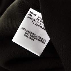 Pre Owned Escada Military Green Wool Crepe High Waist Wide Leg Pants M