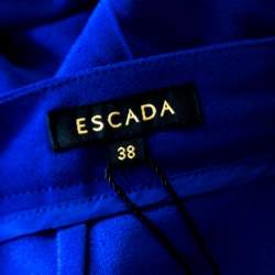 Escada Bluebell Blue Crepe High Waist Tovah Trousers M