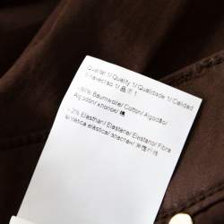 Pre Owned Escada Brown Coated Stretch Denim Straight Leg Jeans S