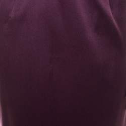 مملوكة مسبقًا Escada Aubergine Draped Bodice Detail Asymmetric Sleeve Corsagenkleid Sheath Dress M